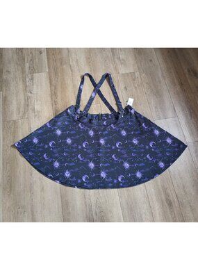 NWT Hot Topic Sz 4 or 4X Suspender Skirt Celestial Purple Skater Whimsy Goth
